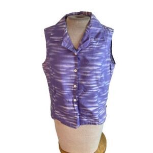Vintage Jade Fashions Hawaii Sleeveless Top Shirt Blouse Purple XL